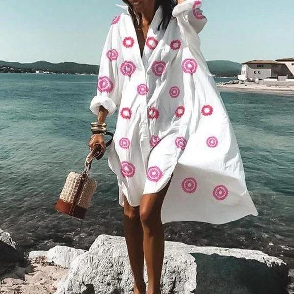 Summer Classy Beach Loose Shirt Dresses-STYLEGOING