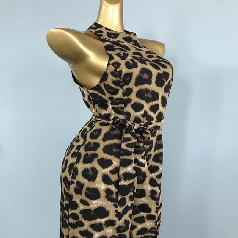 Sexy Leopard Print High Waist Jumpsuits-STYLEGOING