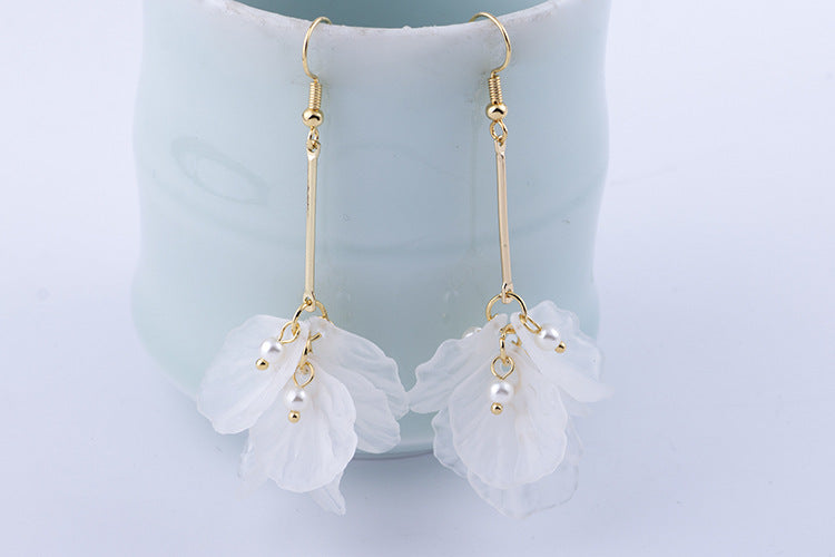 Elegant Preserved Fresh Flower Design Women Dangle Earrings
