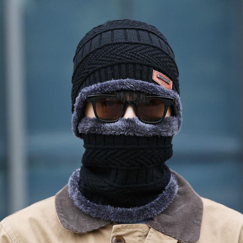 Men's Fleece Liner Winter Knitting Hats&Scarf--Free Shipping at meselling99