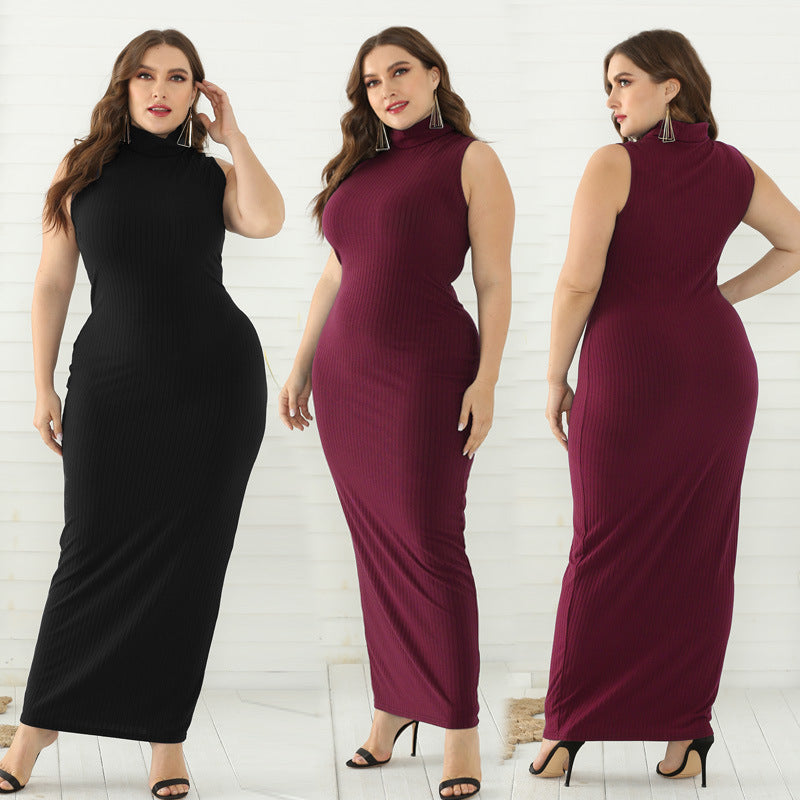 Summer Knitted Sleeveless Plus Sizes Dresses