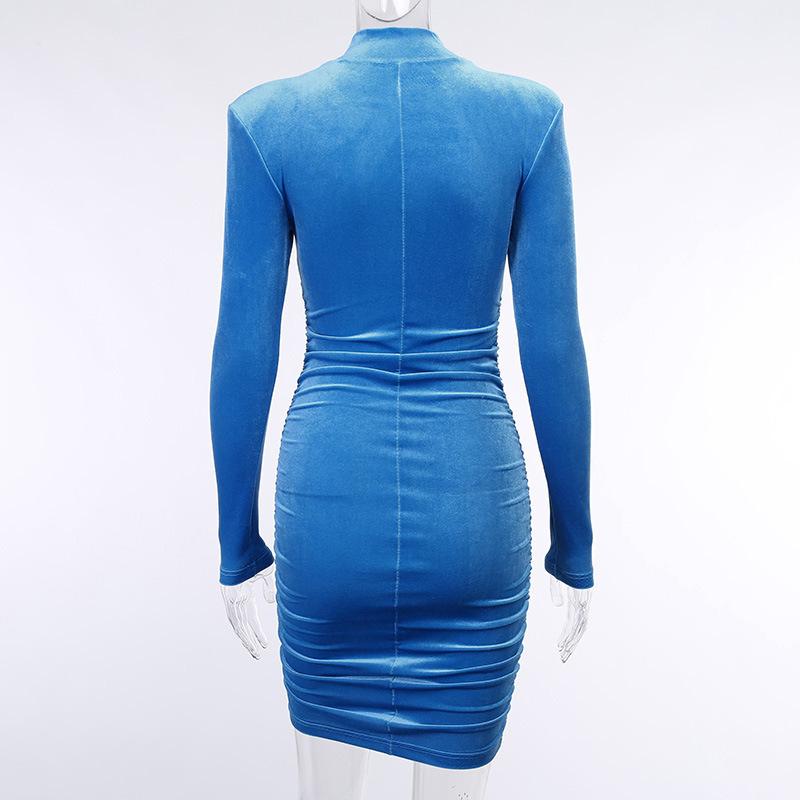 Sexy High Neck Long Sleeves Bodycon Mini Dresses--Free Shipping at meselling99