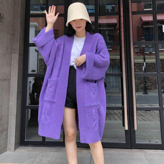 Casual Office Lady Knitted Cardigan Overcoats