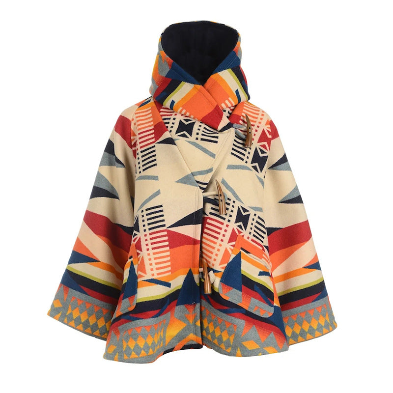 Colorful Women Warm Winter Woolen Overcoat