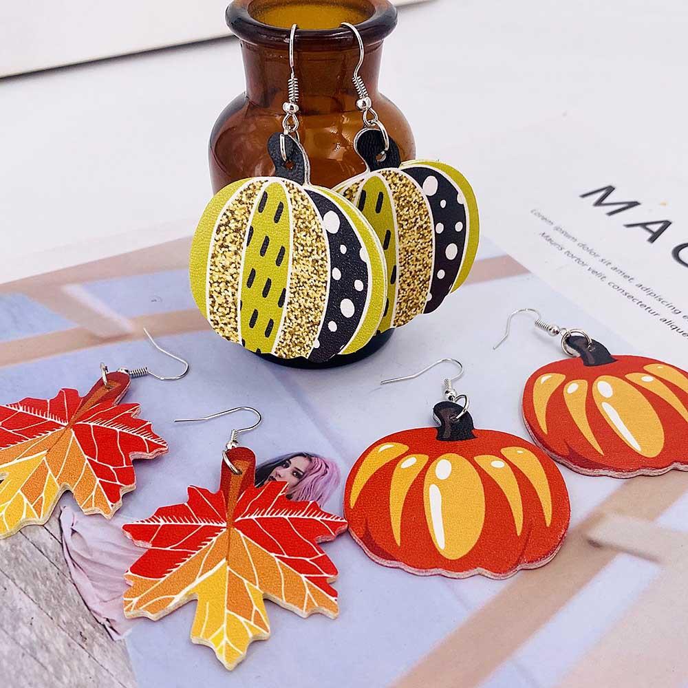 Thanksgiveing Day Pumpkin Turkey Earring 2 Sets