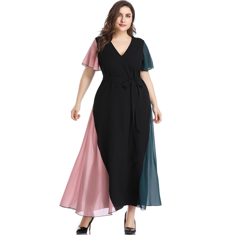 Plus Sizes Fashion Chiffon Women Long Maxi Dresses-STYLEGOING