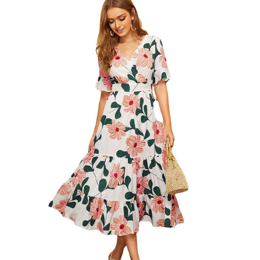 Summer Women Chiffon Floral Beach Dresses