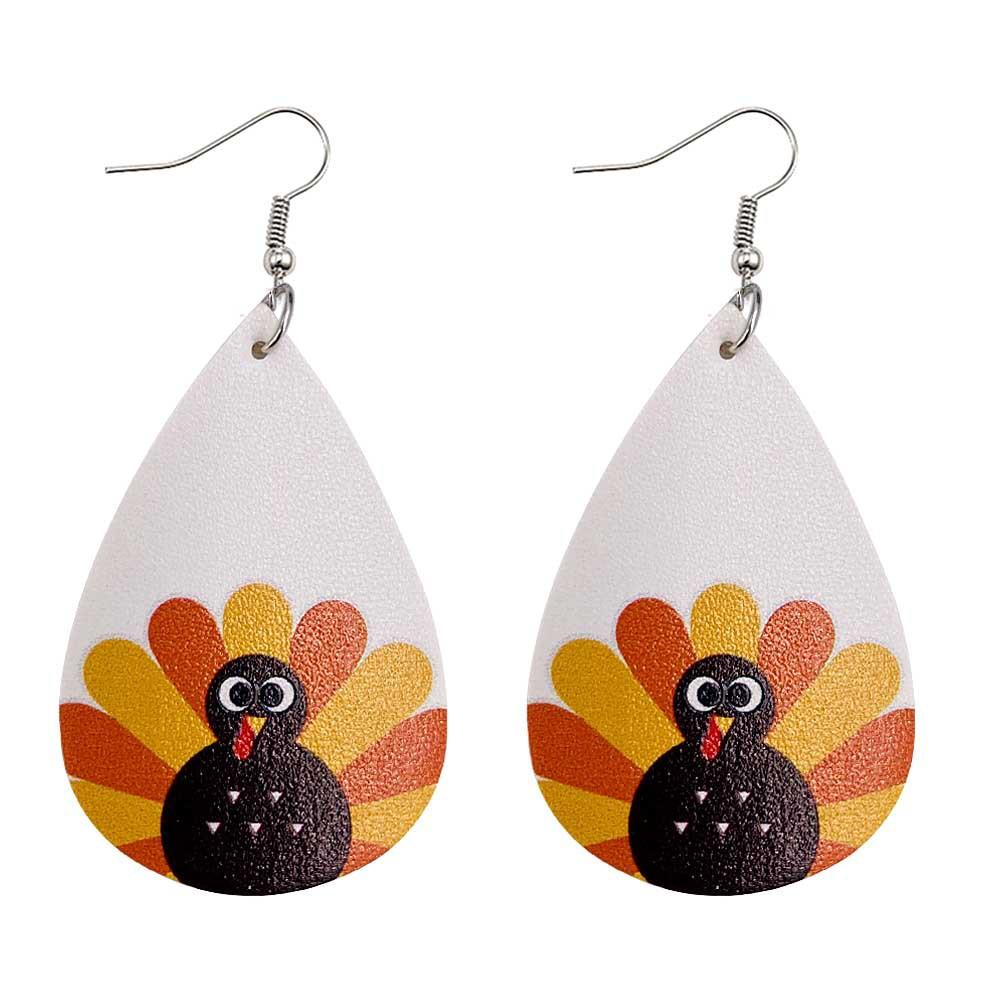 Thanksgiveing Day Pumpkin Turkey Earring 2 Sets