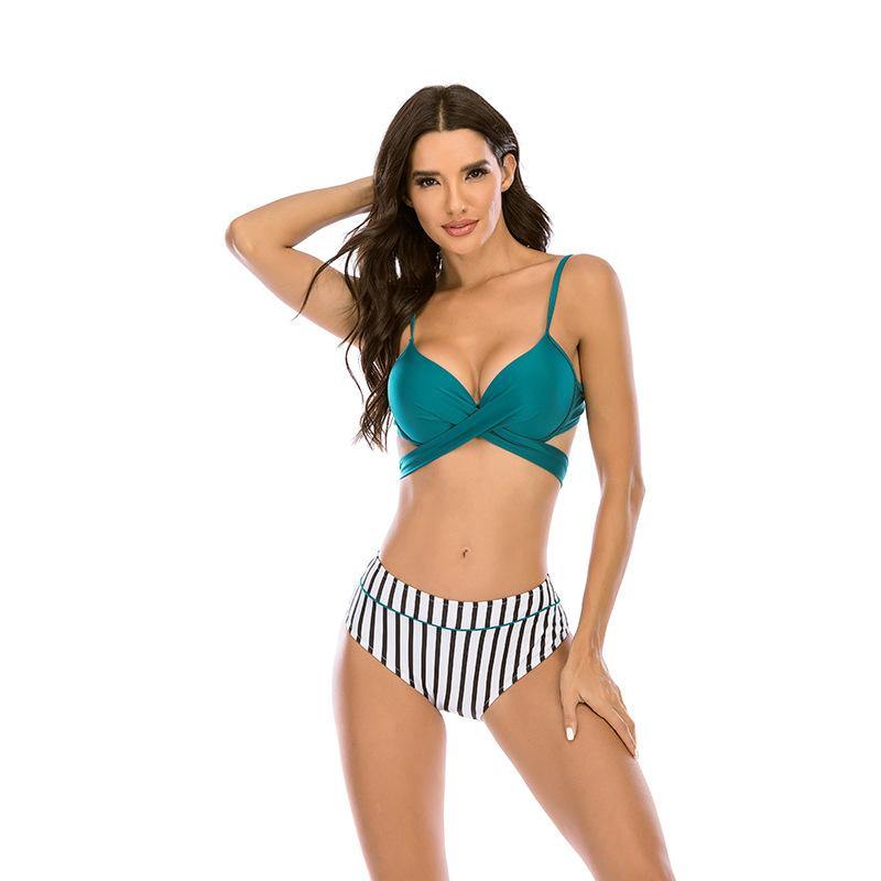 Women Print High Wasit Bikini Swimwear-STYLEGOING