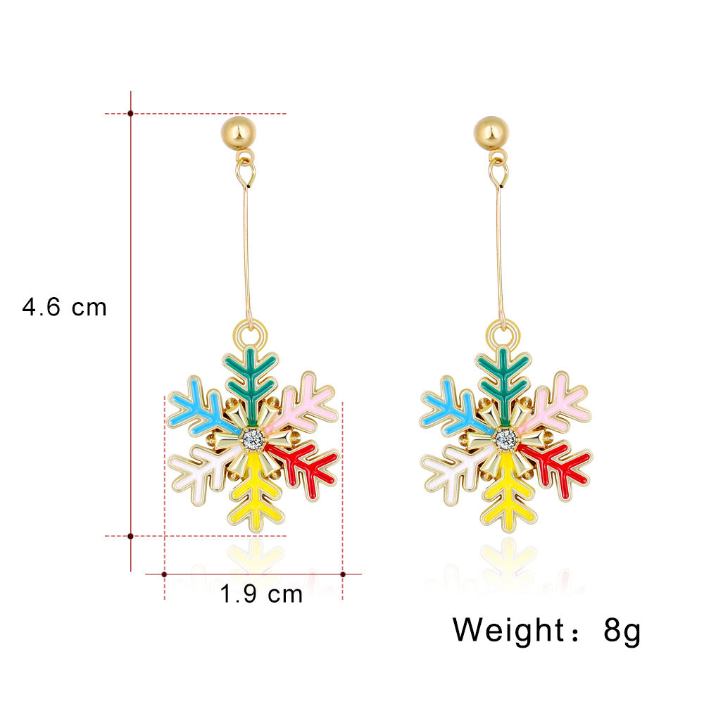 Fashion Christmas Snowflake Drop Earring for Women