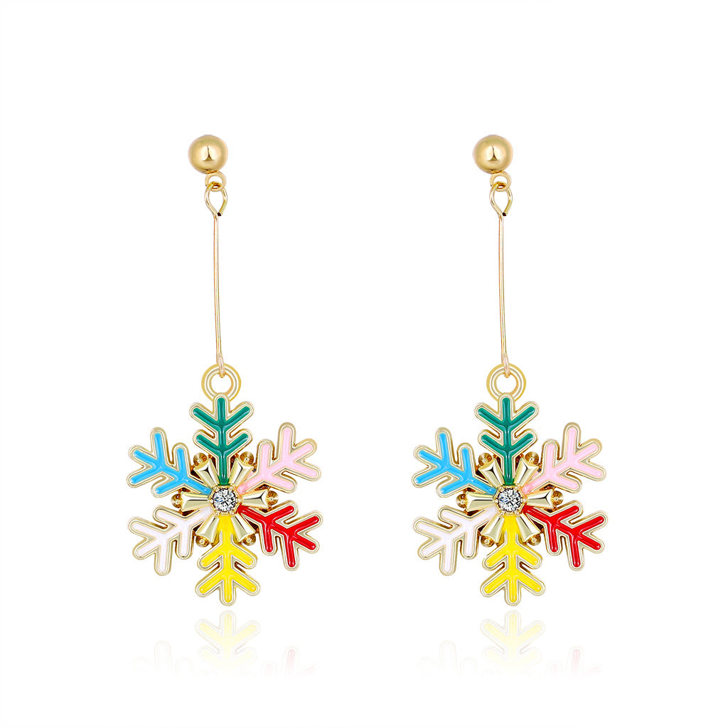 Fashion Christmas Snowflake Drop Earring for Women