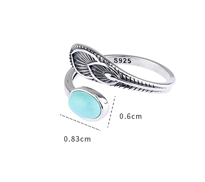 Vintage 925 Sliver Jade Rings for Women 227