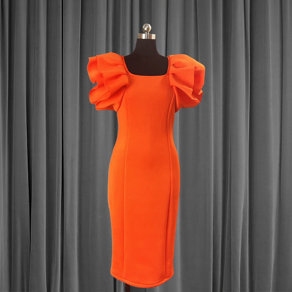 Elegant Orange Evening Party Dresses