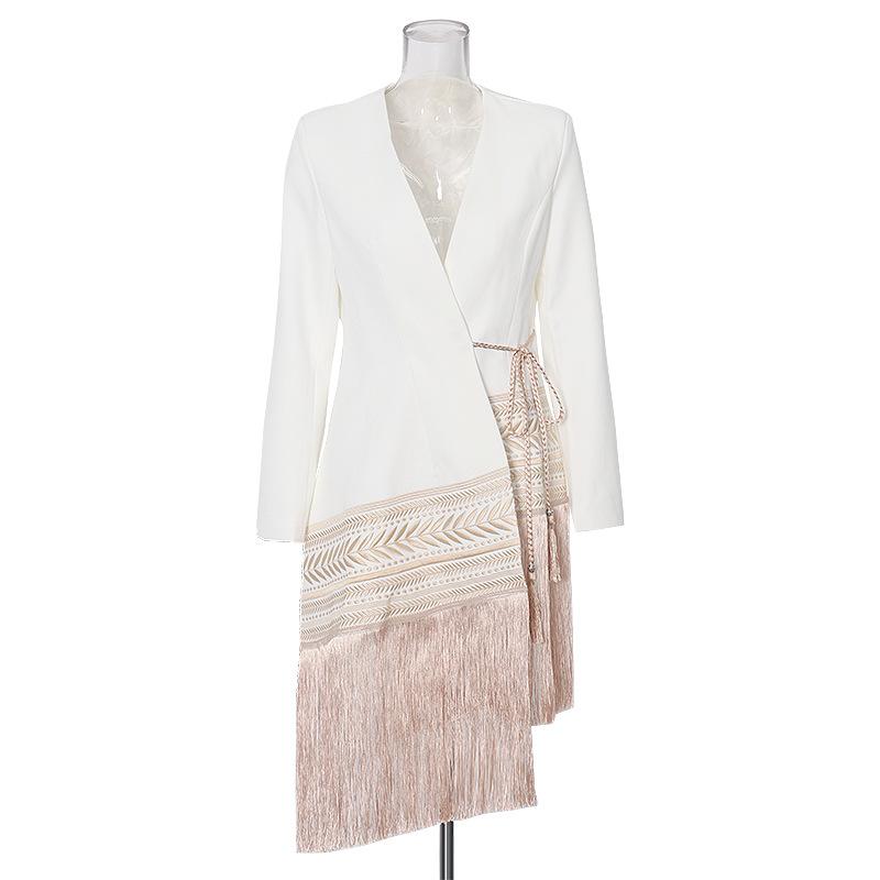 Fashion Embroidery Irregular Tassel Blazers-STYLEGOING