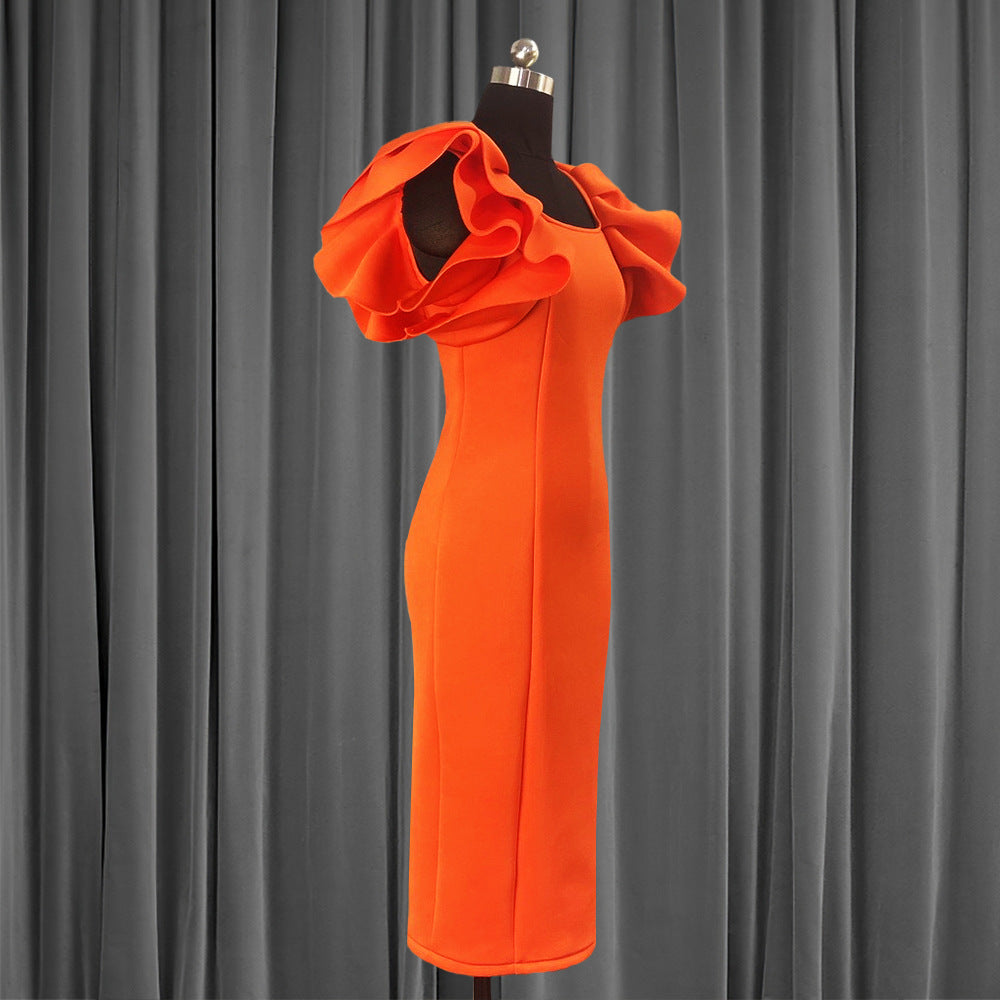 Elegant Orange Evening Party Dresses