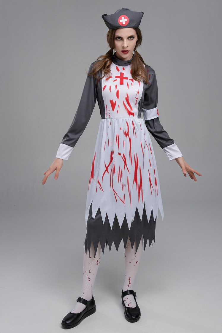 Women Horriable Nurse Cosplay Costume for Halloween