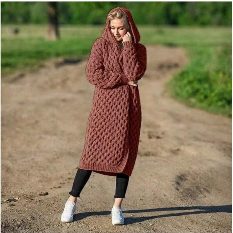 Fashion Women Knitting Long Cardigan Overcoat-STYLEGOING