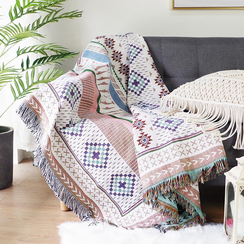 Geometry Pattern Double Side Sofa Blanket-2-90*90cm-Free Shipping at meselling99