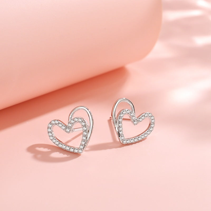 Cute Double Sweetheart Design Earrings for Women
