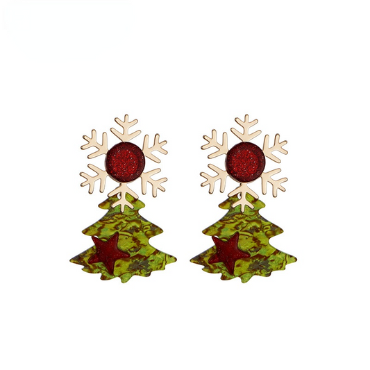 Merry Christmas Tree Design Women Earrings