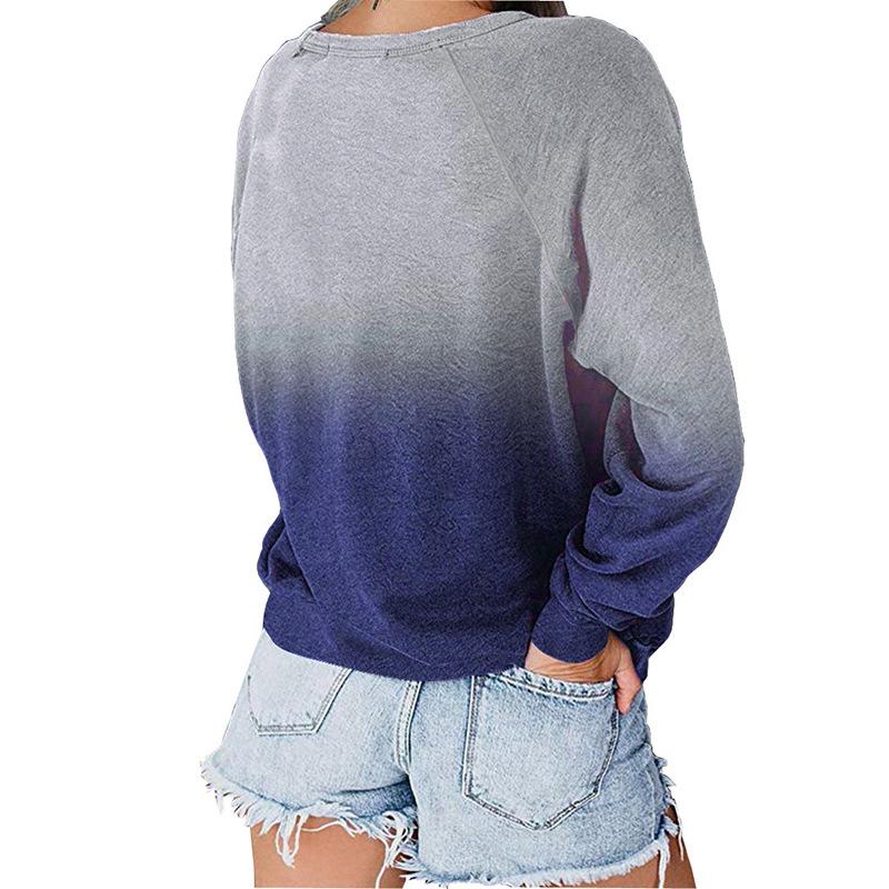 Casual Long Sleeves Pullover Gradient Hoodies-STYLEGOING