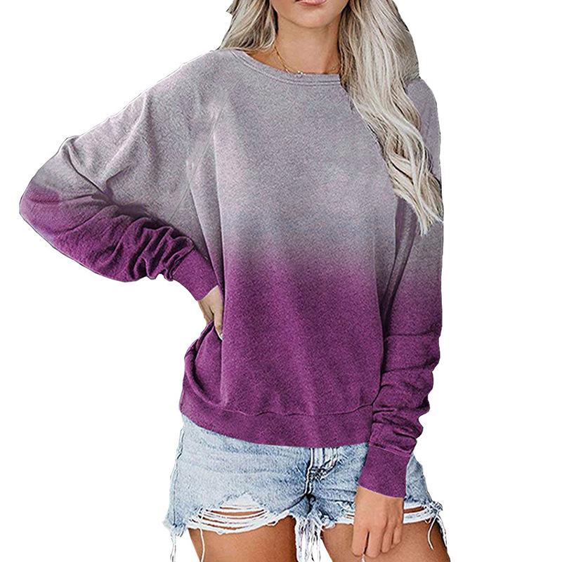 Casual Long Sleeves Pullover Gradient Hoodies-STYLEGOING