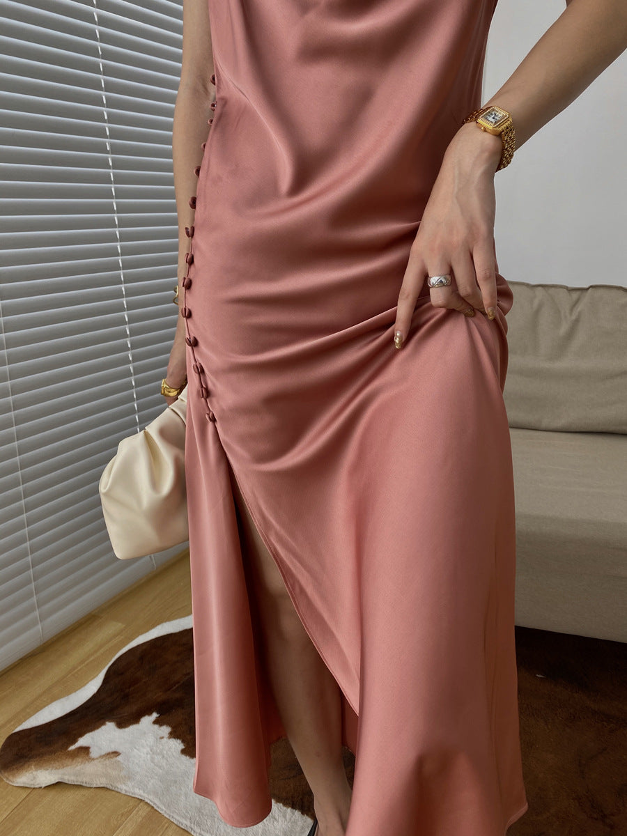 Sexy Designed Luxury Satin Sleeveless Party Dresses