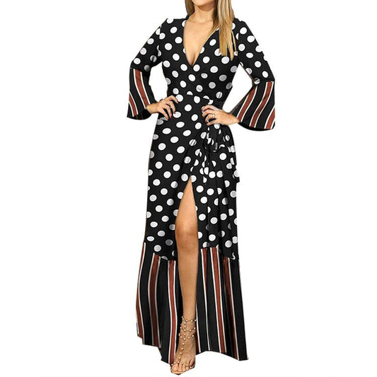 Sexy Long Sleeves Split Front Long Dresses-STYLEGOING