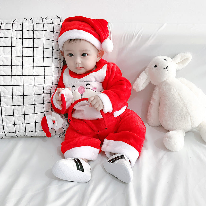 Merry Christmas Winter Velvet Suits for Baby