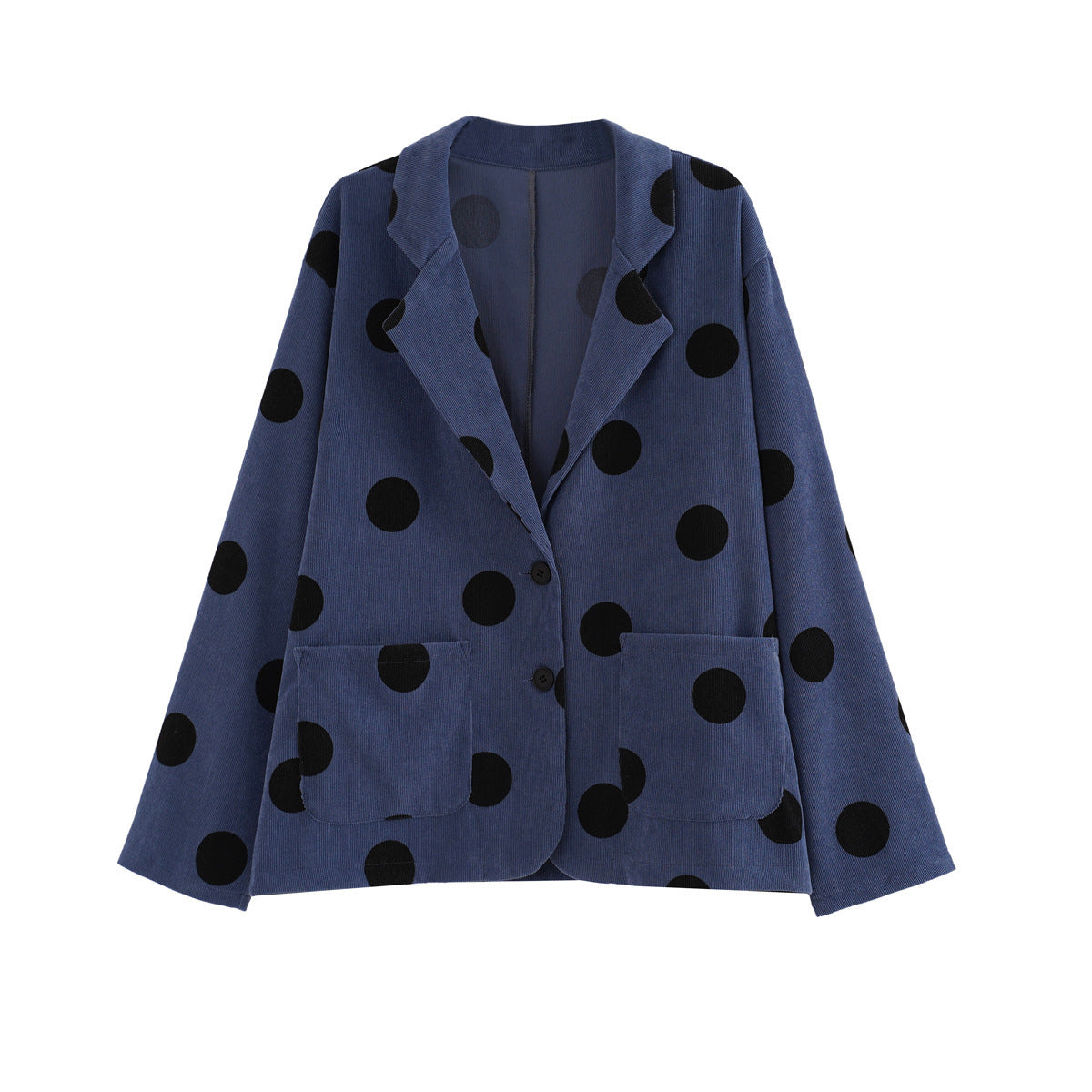 Casual Long Sleeves Corduroy Dot Print Blazer Coat