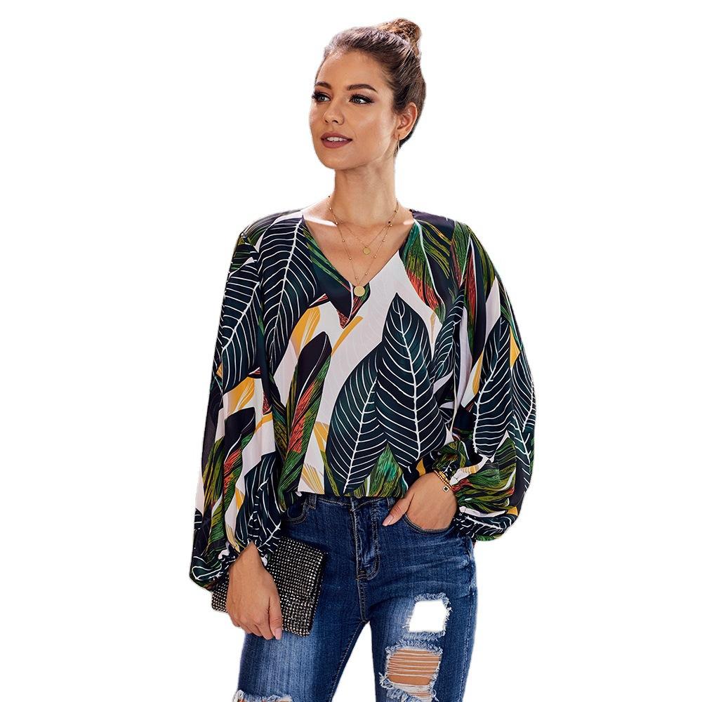 Women Floral Print Top Shirts Blouses-STYLEGOING