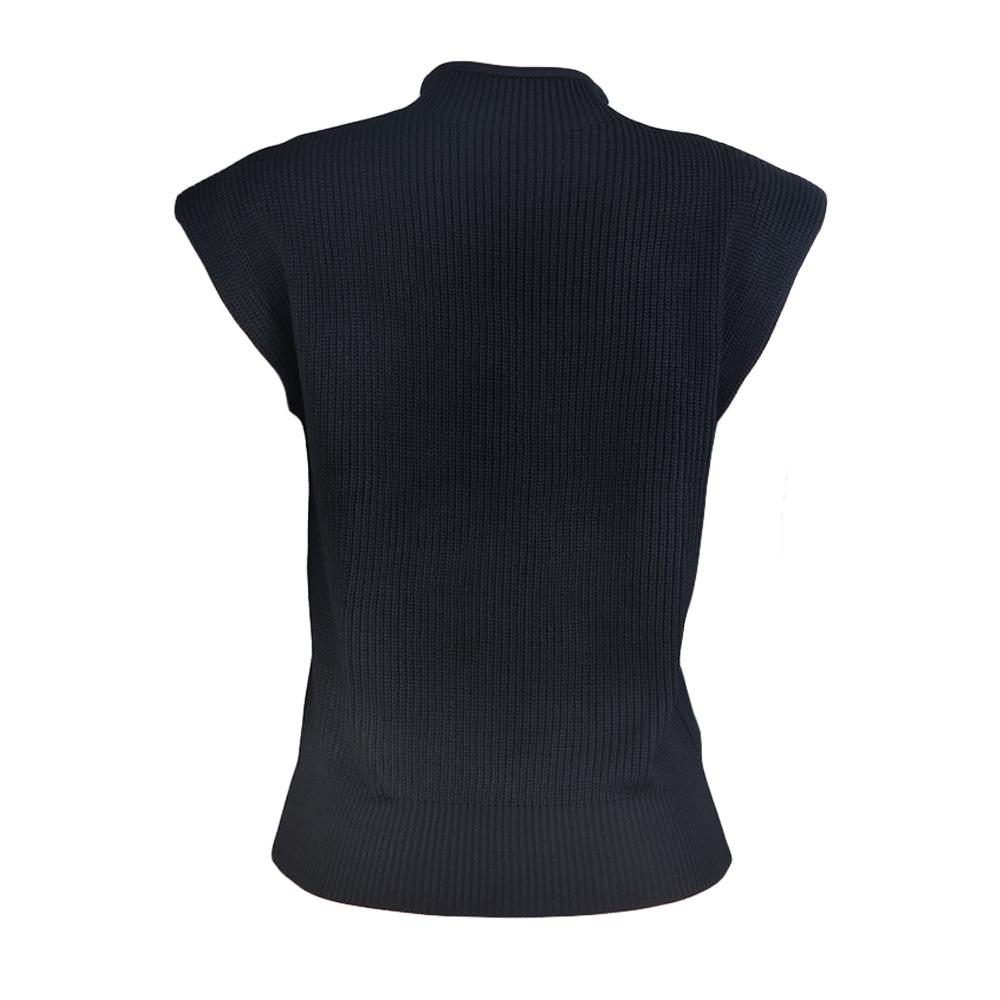 Women High Neck Sleeveless Knitting Top Sweaters