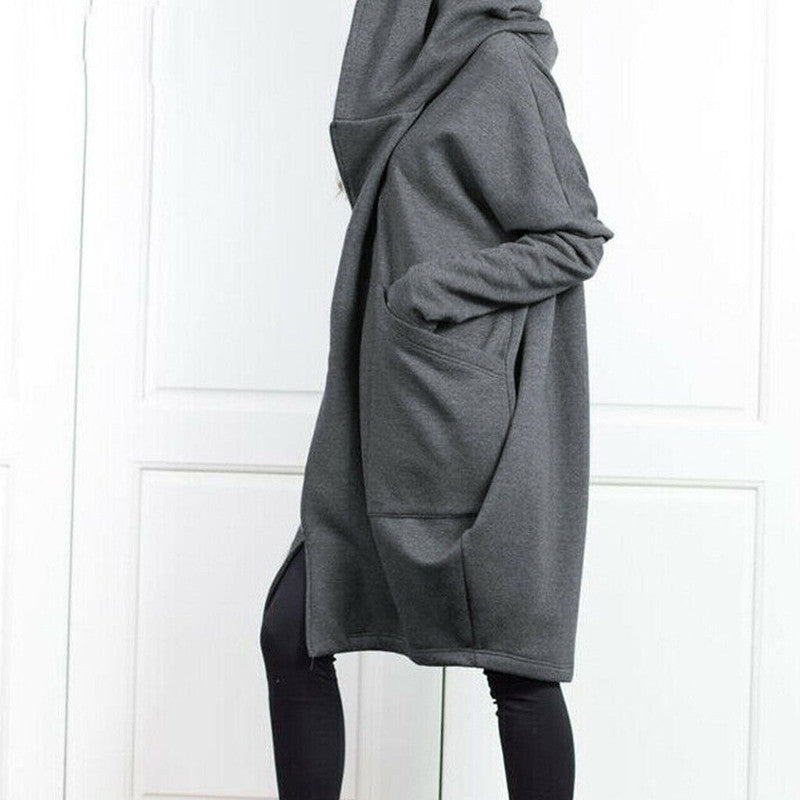 Casual Women Winter Zipper Hoody Overcoat
