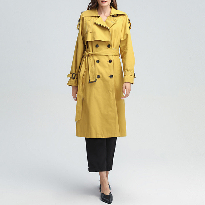 Fashion Laced Up Long Wind Coats for Women