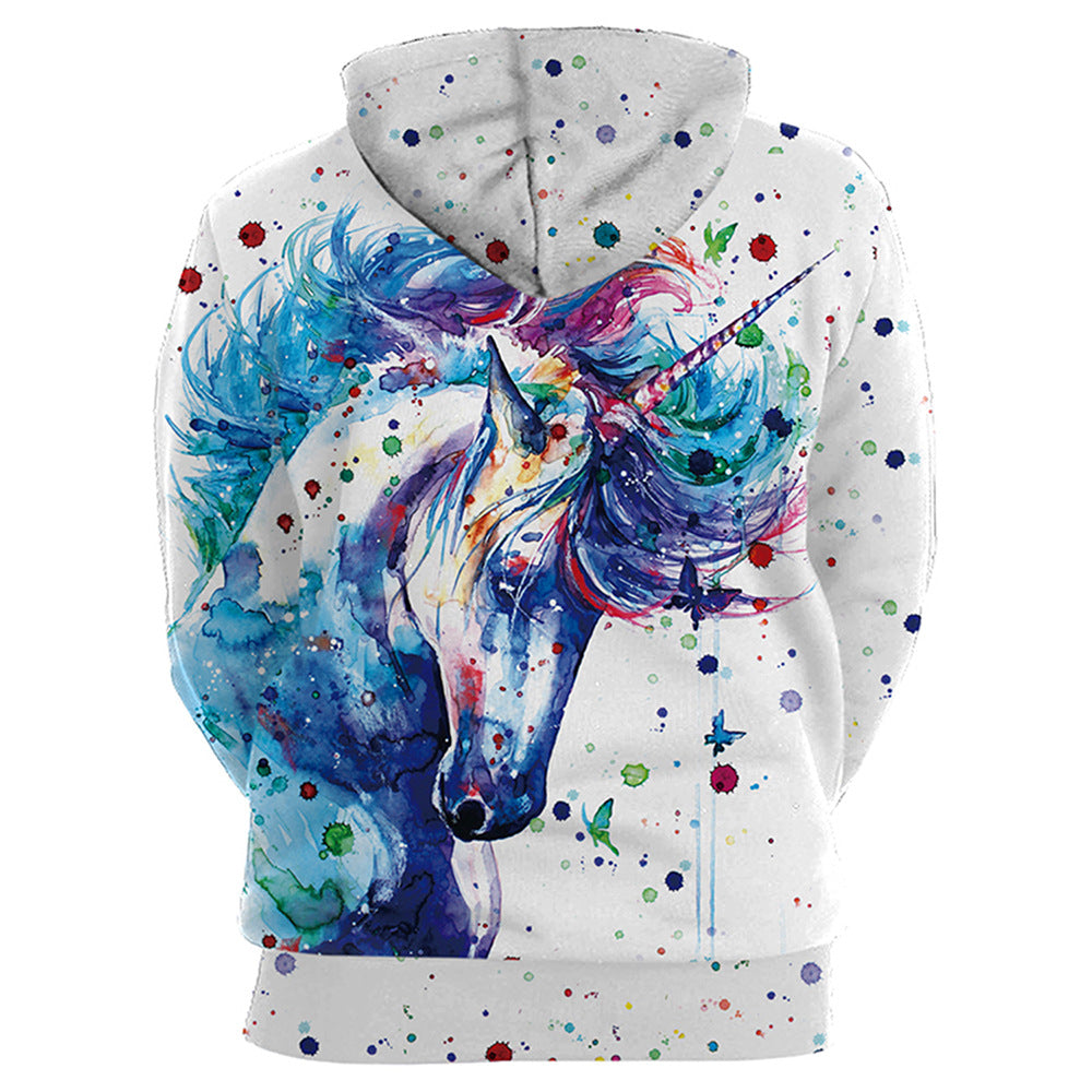 Water Colored Unicorn Design Women Hoodies