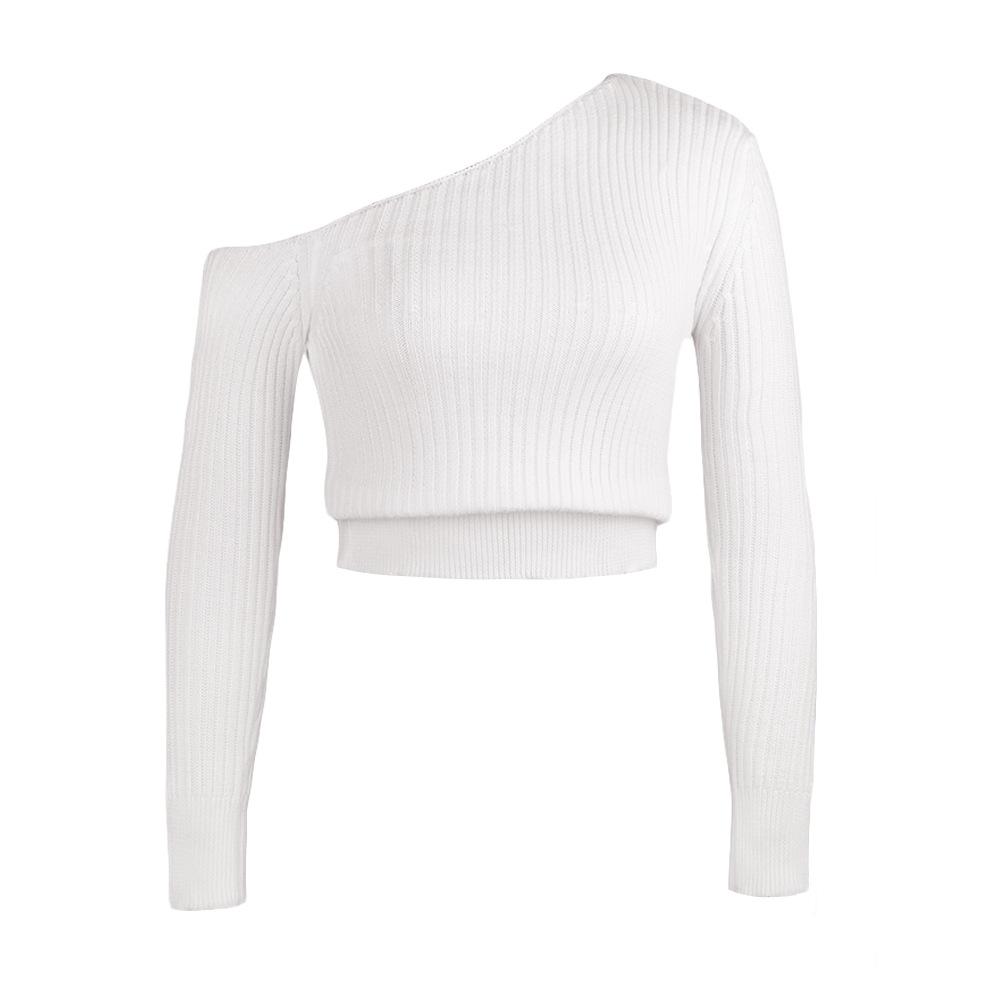 Women One Shoulder Sexy Knitting Sweaters