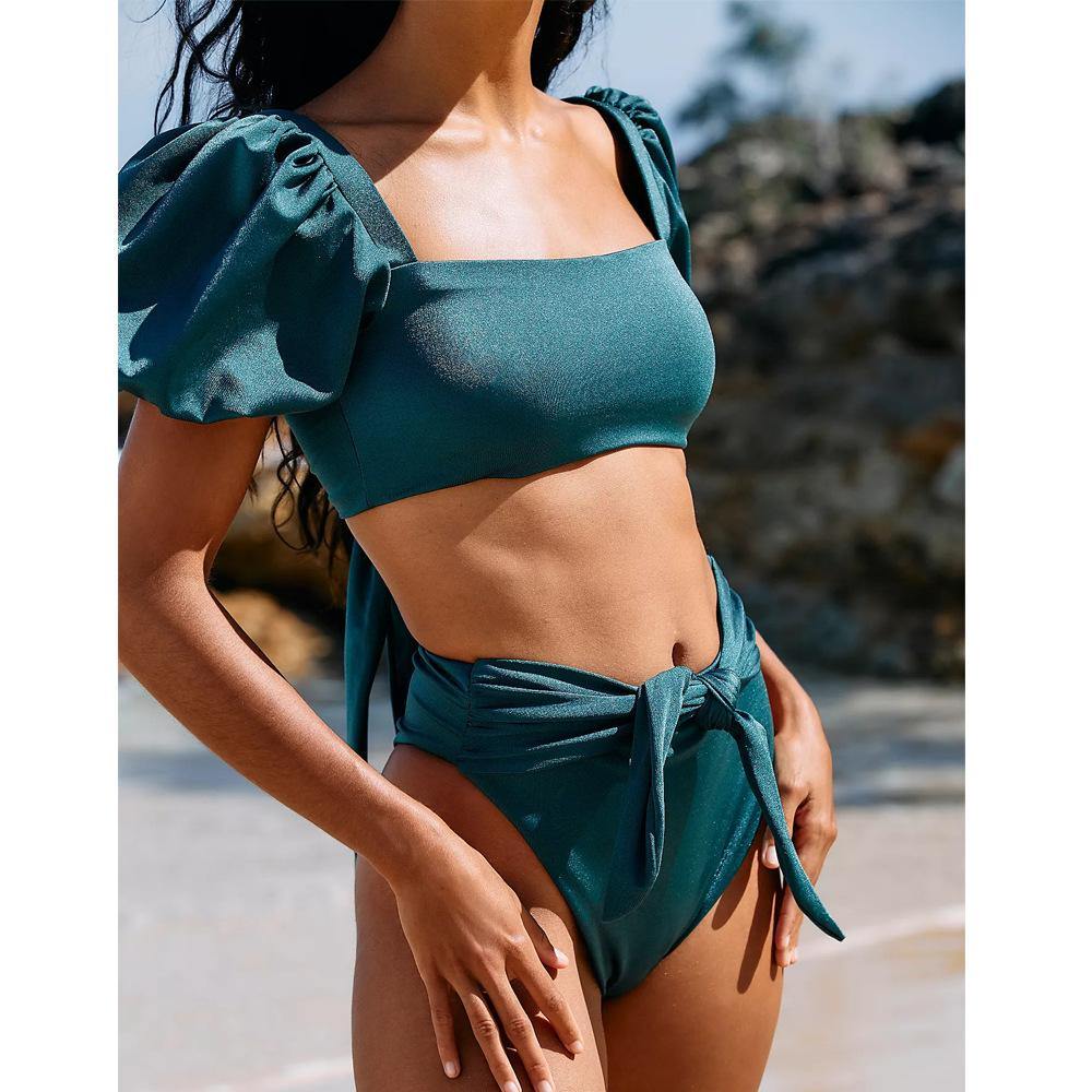Puff Sleeves Summer Beach Swimsuits-STYLEGOING