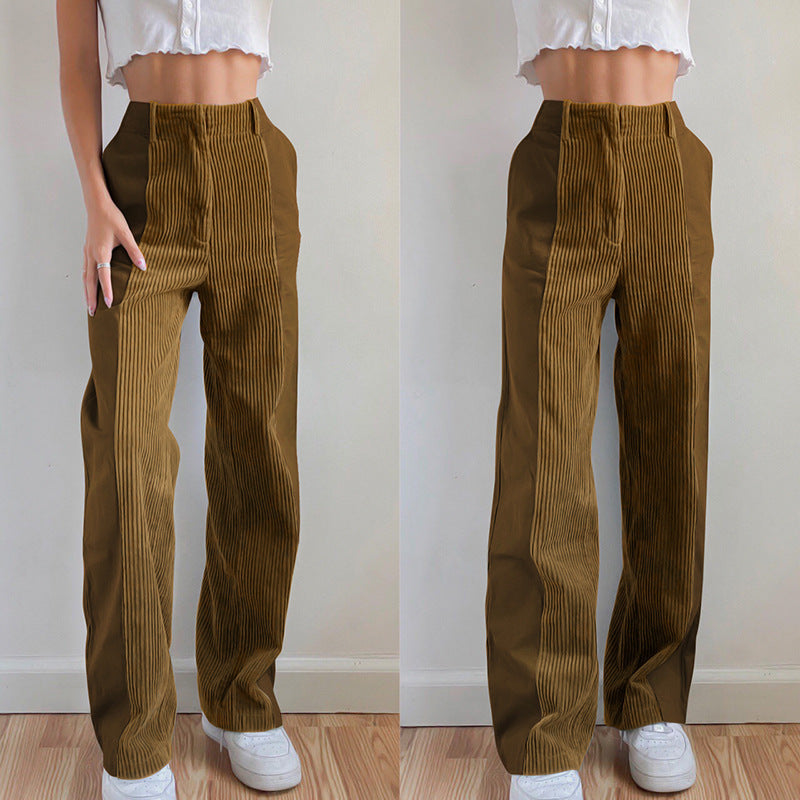 Casual Women's Corduroy Straight Pants