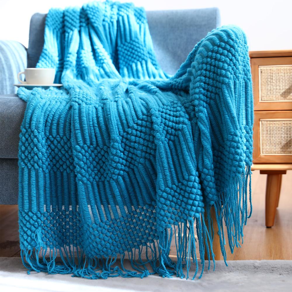 Soft Sofa Blanket with Tassels--Free Shipping at meselling99