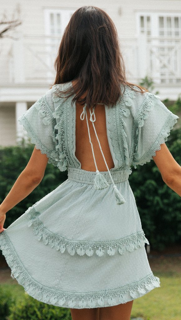 Lace Backless Sexy Short Dresses-STYLEGOING