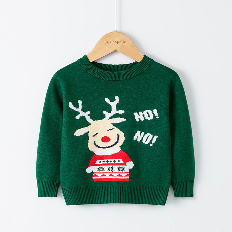 Merry Christmas Knitting Kids Sweaters