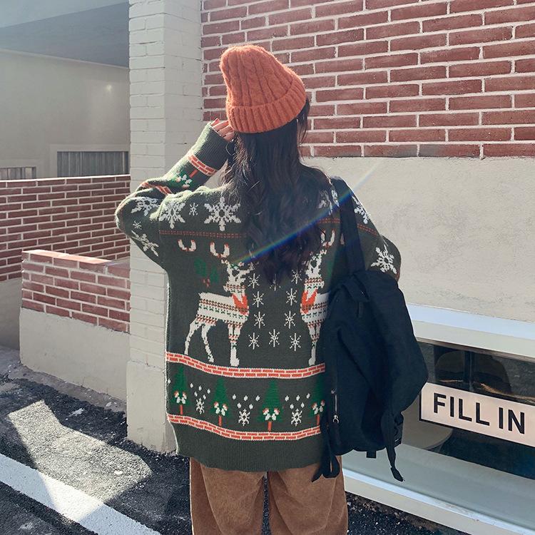 Christmas Elk Winter Knitting Hoody Sweaters