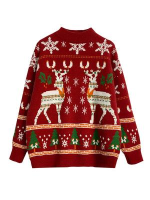 Christmas Elk Winter Knitting Hoody Sweaters