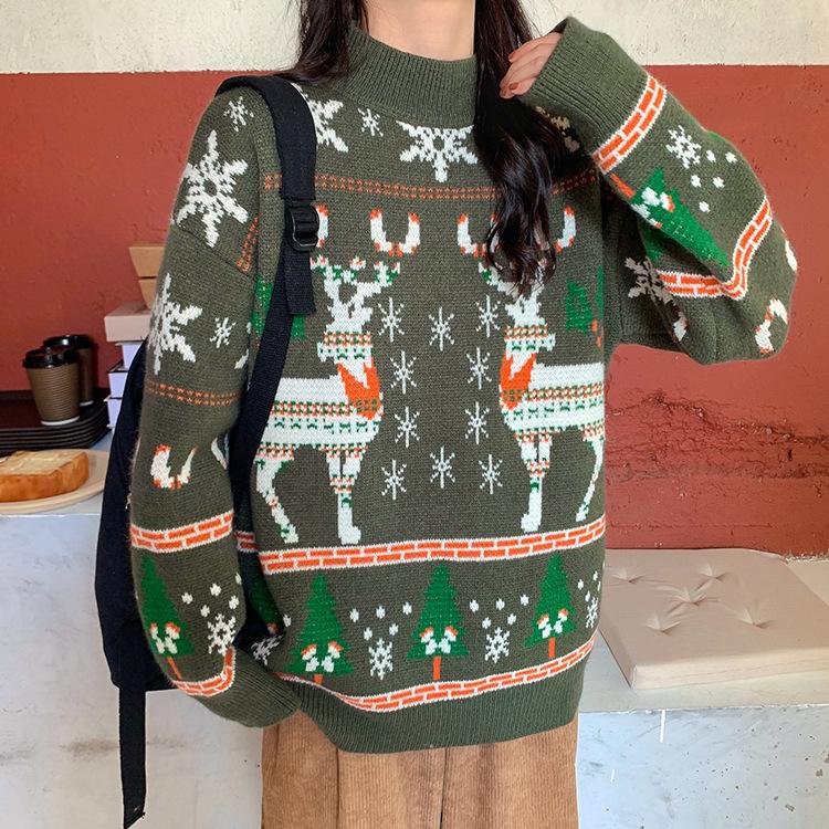 Christmas Elk Winter Knitting Hoody Sweaters