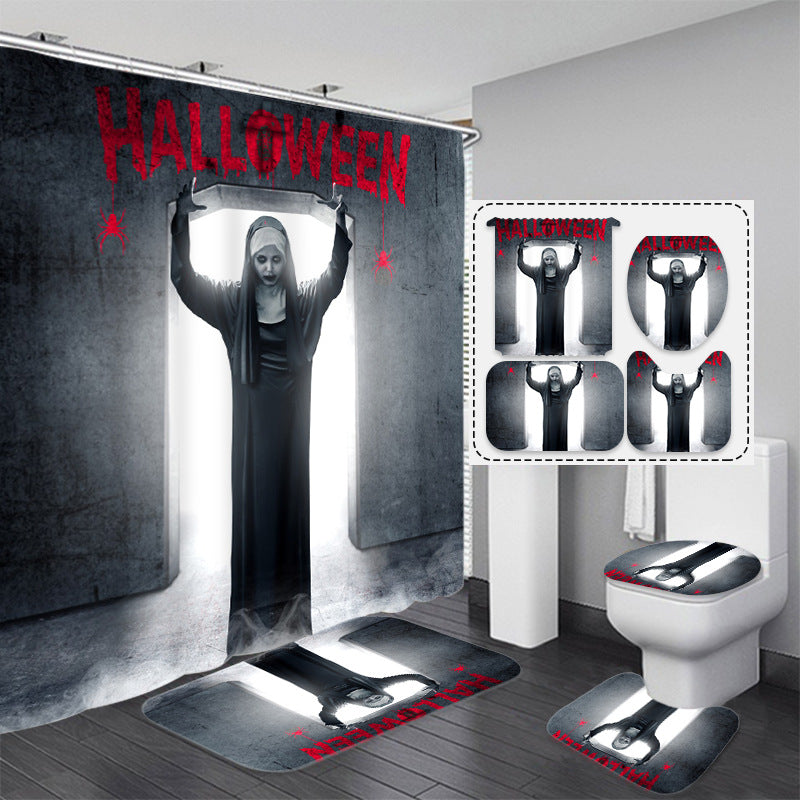 Horrible Halloween Fabric Shower Curtain Sets for Bathroom Decoration