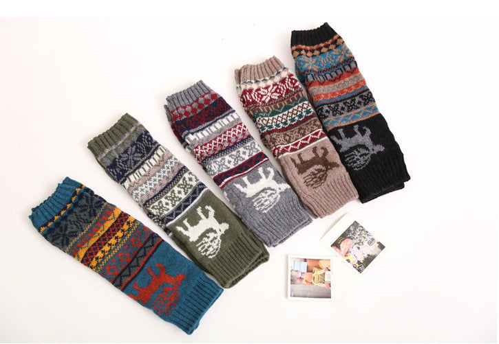 2 Pairs/Set Deer Designs Knitted Socks for Women