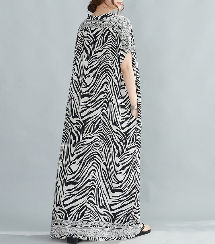 Summer Zebra Design Long Dresses