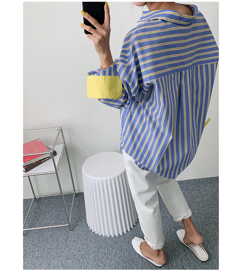 Casual Striped Women Long Sleeves Shirts