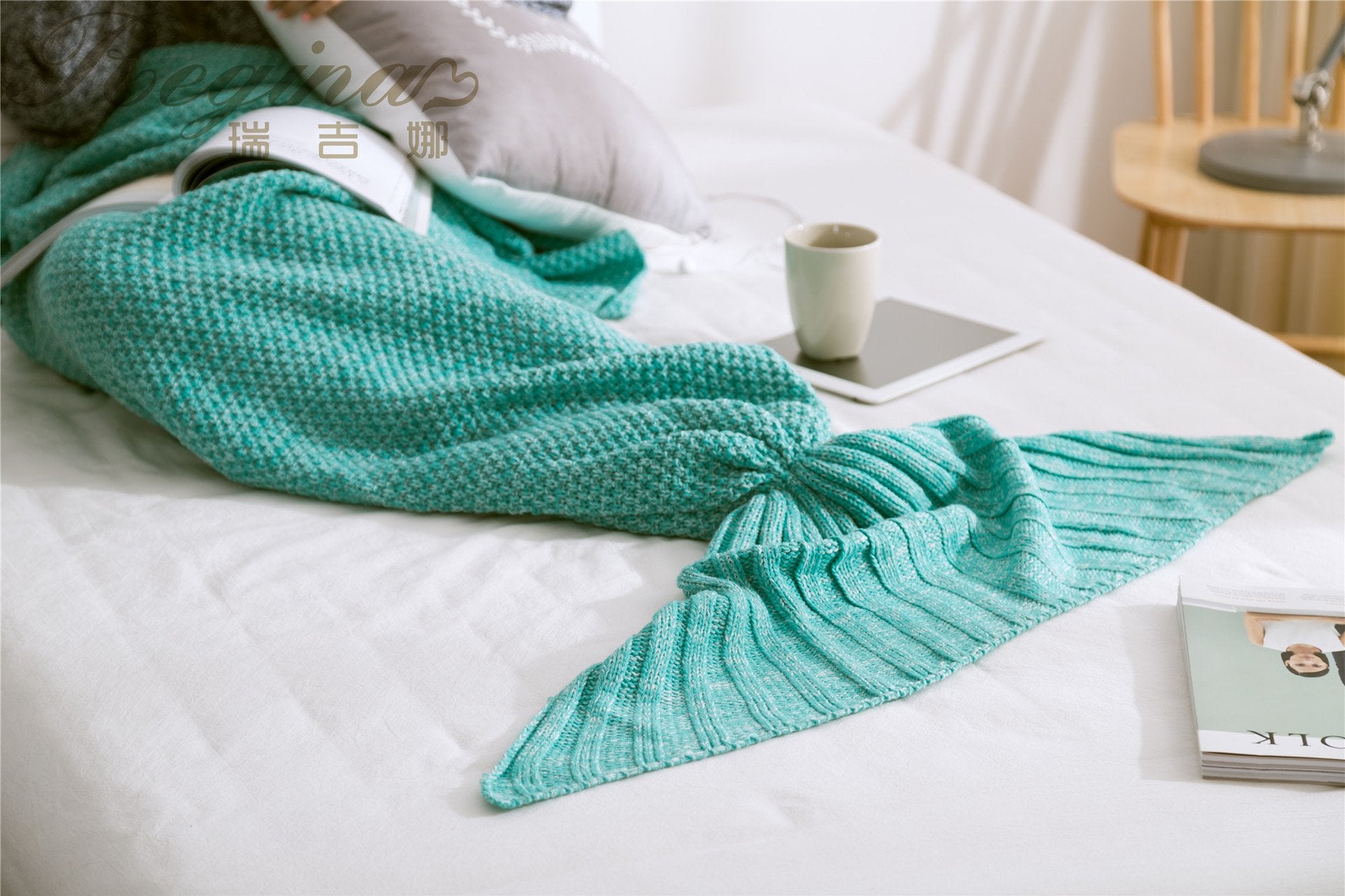 Knitting Mermaid Blanket-Green-80X180CM Adult-Free Shipping at meselling99