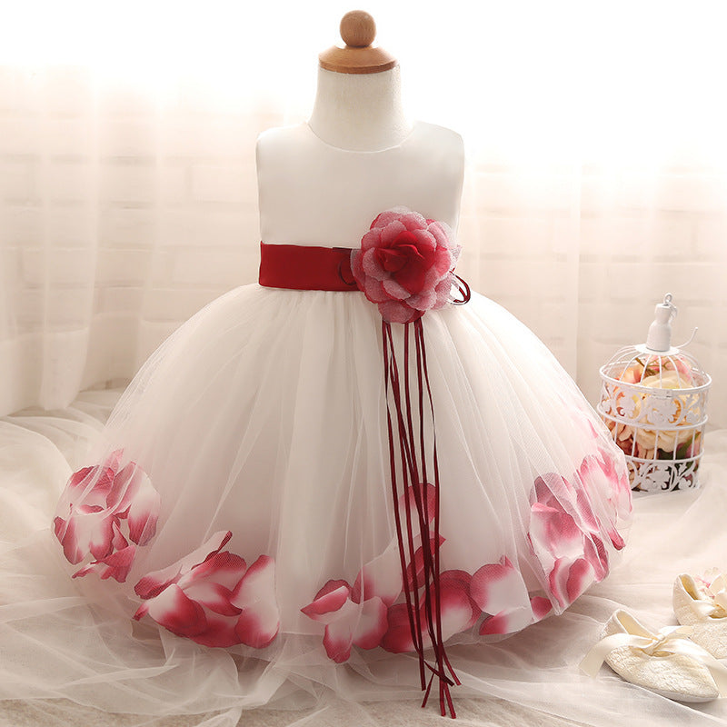 3D Flower Design Girls Princess Ball Gown Dresses